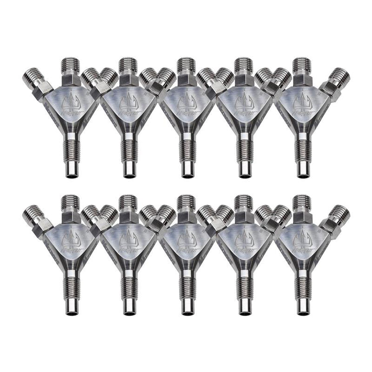 Nitrous Outlet Trident Ti 1/16" NPT Three Stage Dry Nitrous Nozzle - 10 Pack/Straight Discharge/Titanium