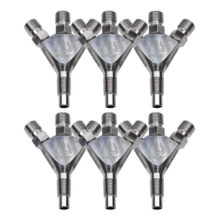 Nitrous Outlet Trident Ti 1/16" NPT Three Stage Dry Nitrous Nozzle - 6 Pack/Straight Discharge/Titanium
