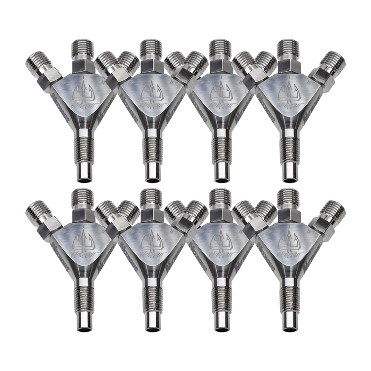Nitrous Outlet Trident Ti 1/16" NPT Three Stage Dry Nitrous Nozzle - 8 Pack/Straight Discharge/Titanium