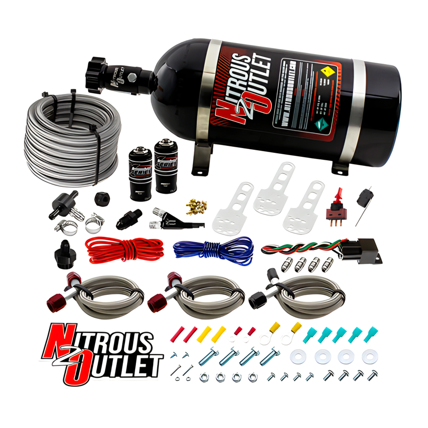 X-Series Universal EFI Single Nozzle System - Nitrous Outlet 10lb Bottle - Gas/E85 (5-55psi)(5-55 psi)(35-200HP)
