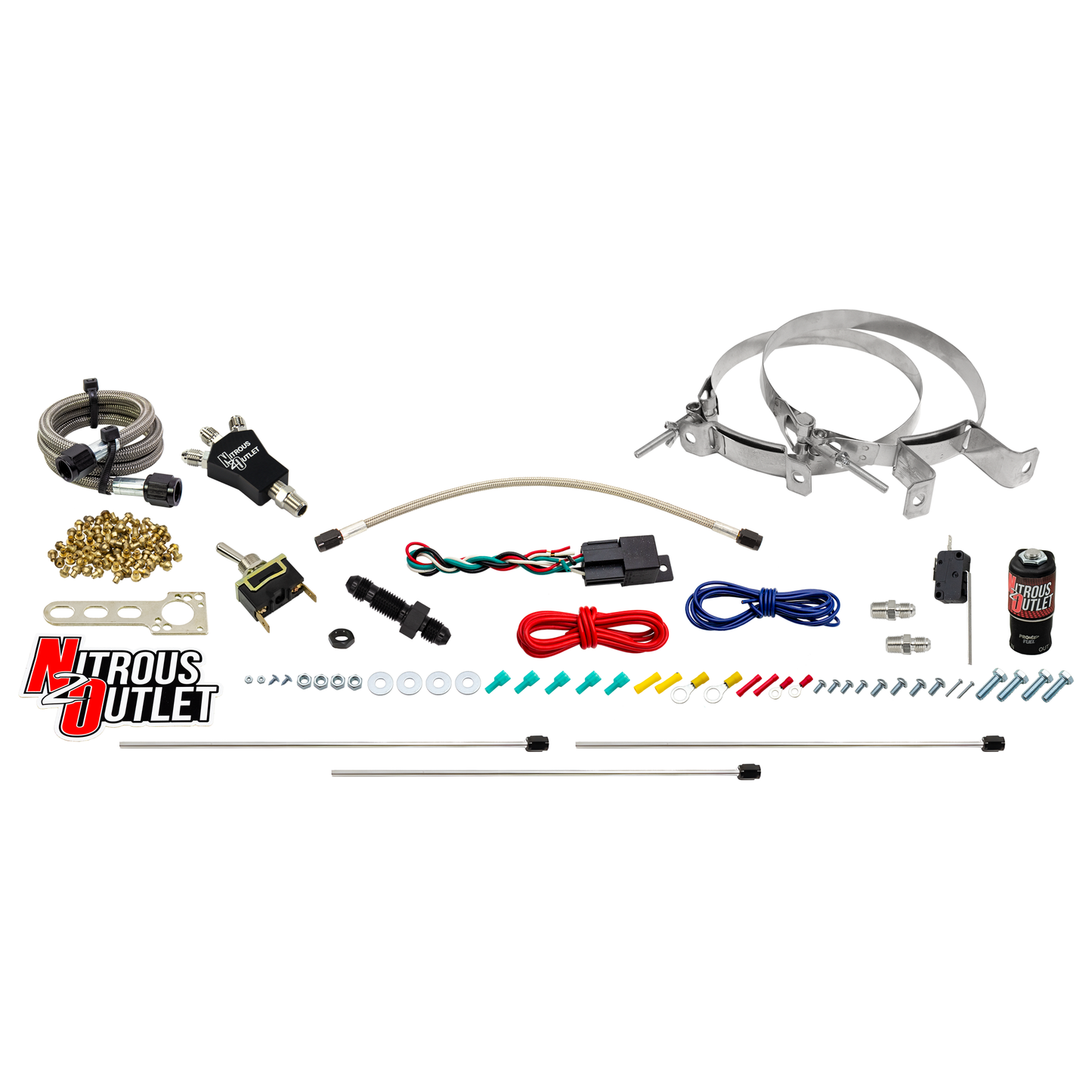 Nitrous Outlet Powersports Dry Triple Discharge Hard-Line System (30,45,60,75,90 HP)(No Bottle)