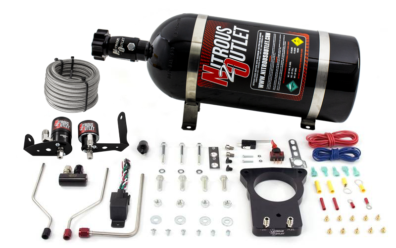 Nitrous Outlet Cadillac 78mm 2004-2005 CTS-V Hard-line Plate System - Gas/E85 (5-55psi)(50-200HP)(10lb Bottle)