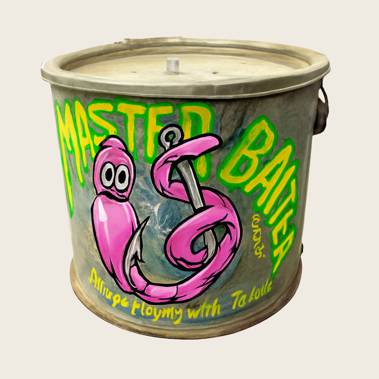 Master Baiter Custom Vintage Bucket – Hand-Painted Collectible