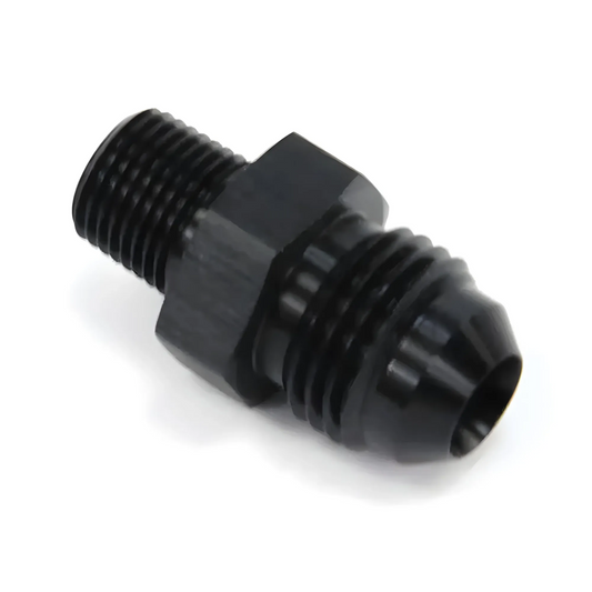 Nitrous Outlet 1/8" NPT x 6AN Straight Fitting - Male/Male (BLACK)