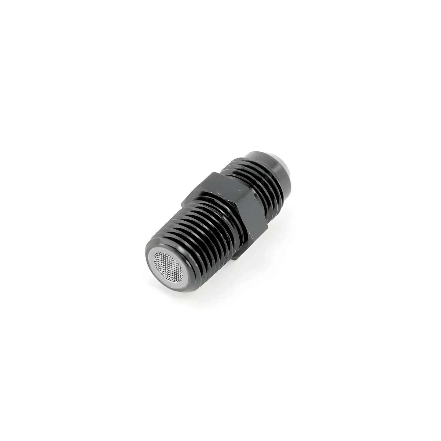 Nitrous Outlet 1/4" NPT x 6AN Straight Filter Fitting- Male/Male (Black)