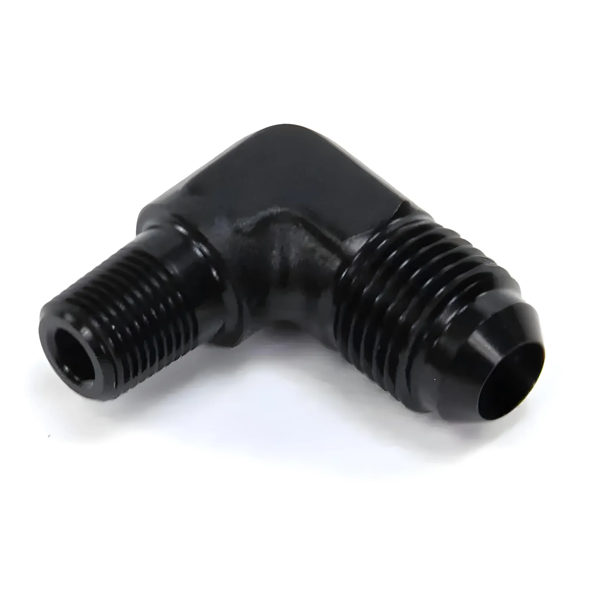 Nitrous Outlet 1/8" NPT x 6AN 90 Degree Fitting - Male/Male (BLACK)