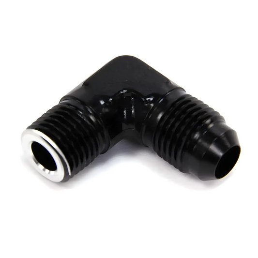 Nitrous Outlet 1/4" NPT X 6AN 90 Degree Fitting - Male/Male (BLACK)(For Nitrous Solenoid)
