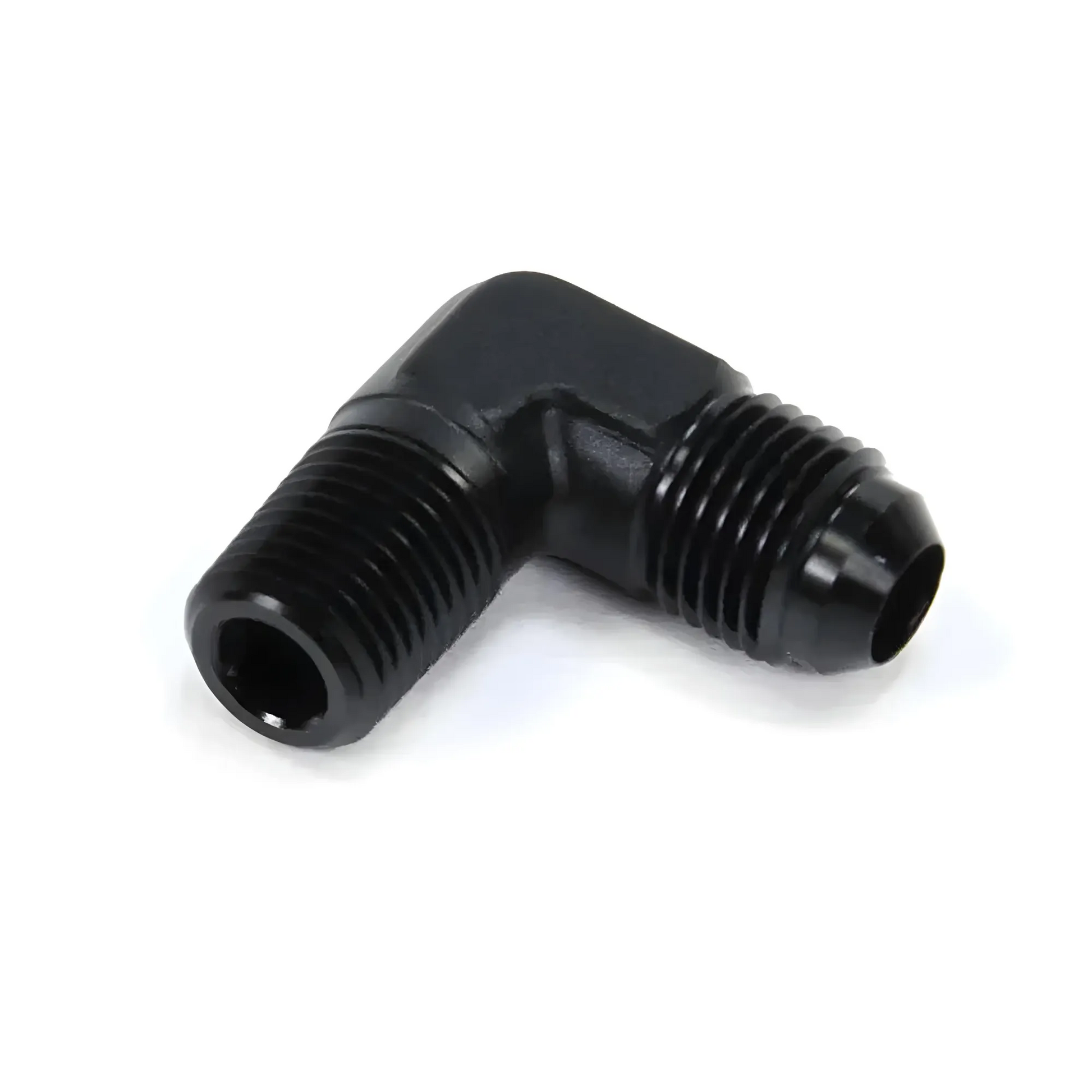 Nitrous Outlet 1/4" NPT x 6AN 90 Degree Fitting - Male/Male (BLACK)