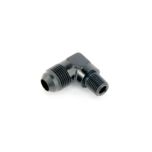 Nitrous Outlet 1/4" NPT x 8AN 90 Degree Fitting - Male/Male (BLACK)