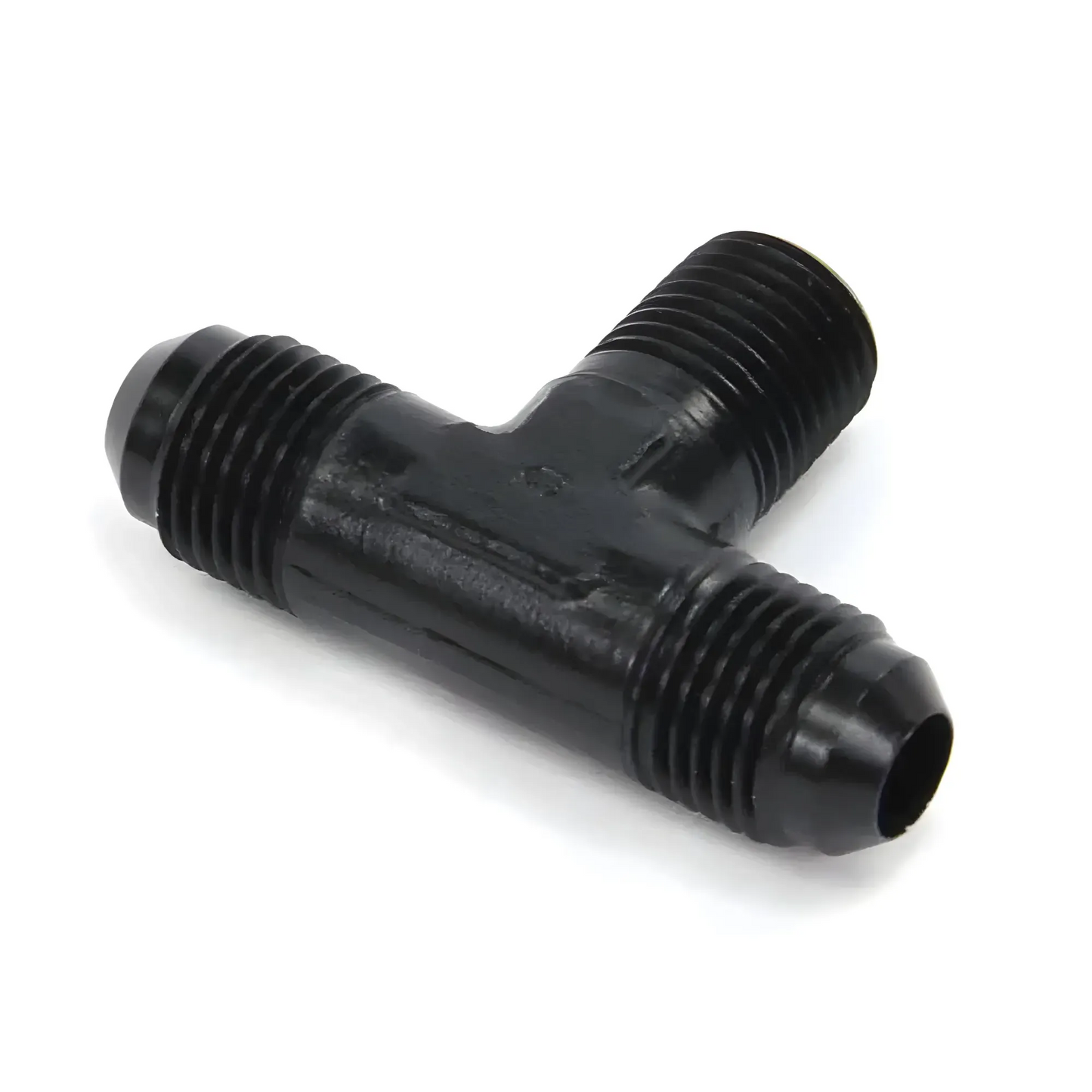 Nitrous Outlet 1/4" NPT x 6AN x 6AN Branch Tee Fitting - Male/Male/Male (BLACK)