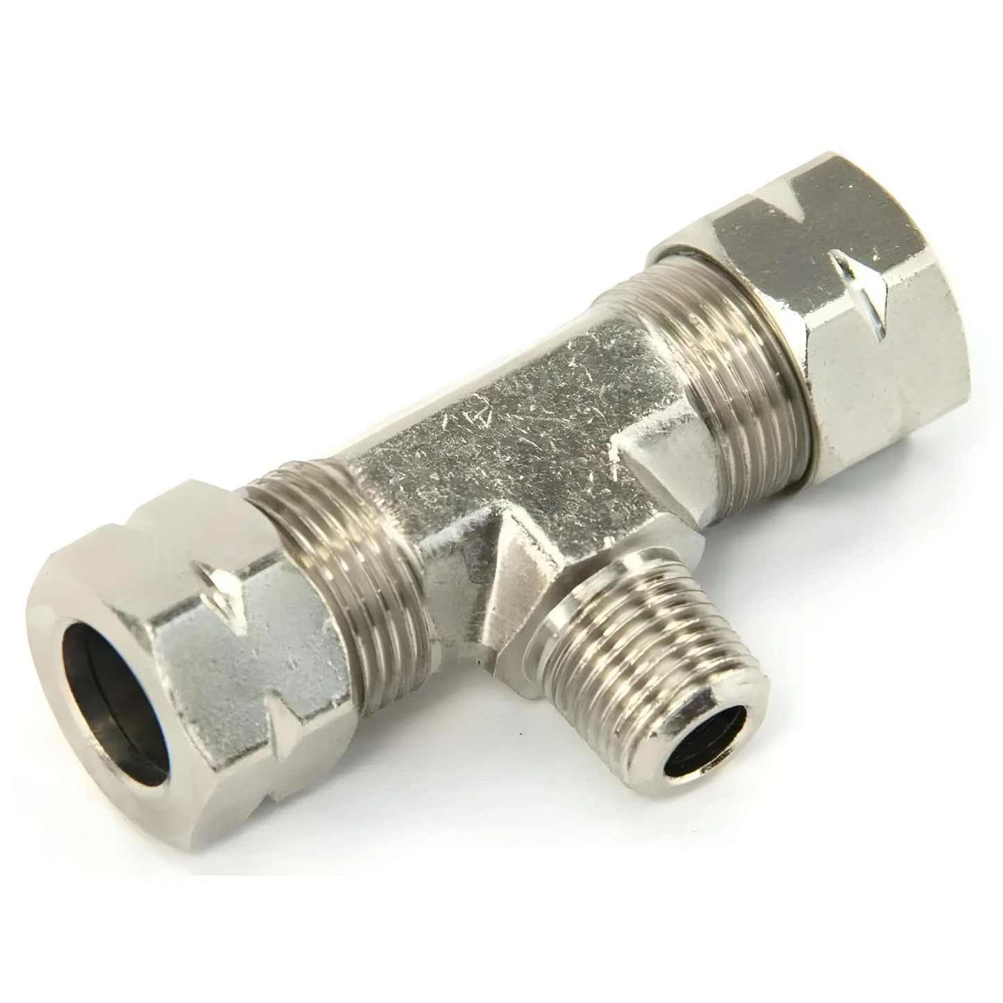 Nitrous Outlet 1/8" NPT x 3/8" Compression x 3/8" Compression Branch Tee Fitting