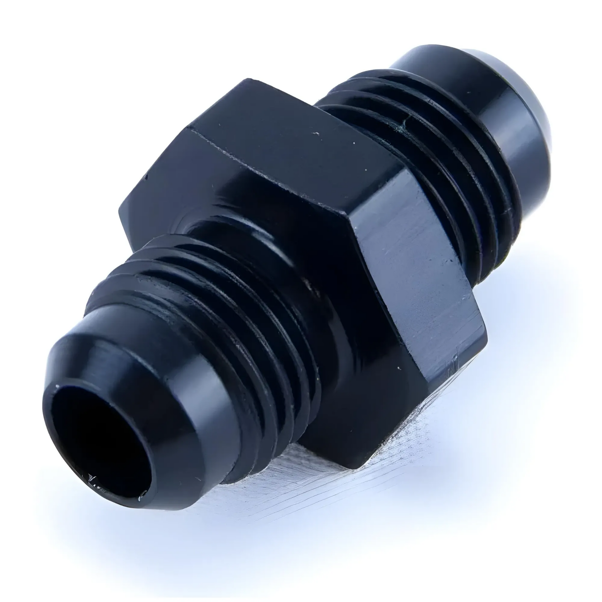 Nitrous Outlet 6AN x 6AN Union Straight Fitting - Male/Male (BLACK)