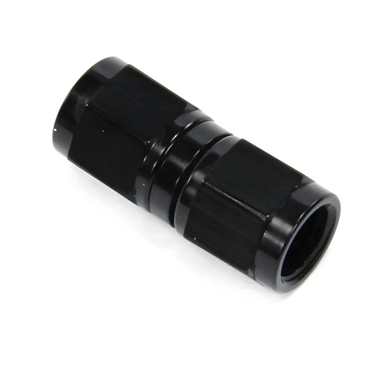 Nitrous Outlet 4AN x 4AN Union Straight Swivel Fitting - Female/Female (BLACK)