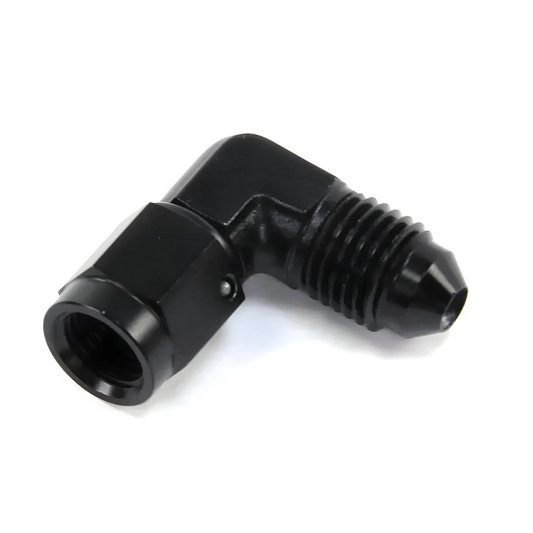Nitrous Outlet 3AN Swivel x 4AN 90 Degree Fitting - Female/Male (BLACK)
