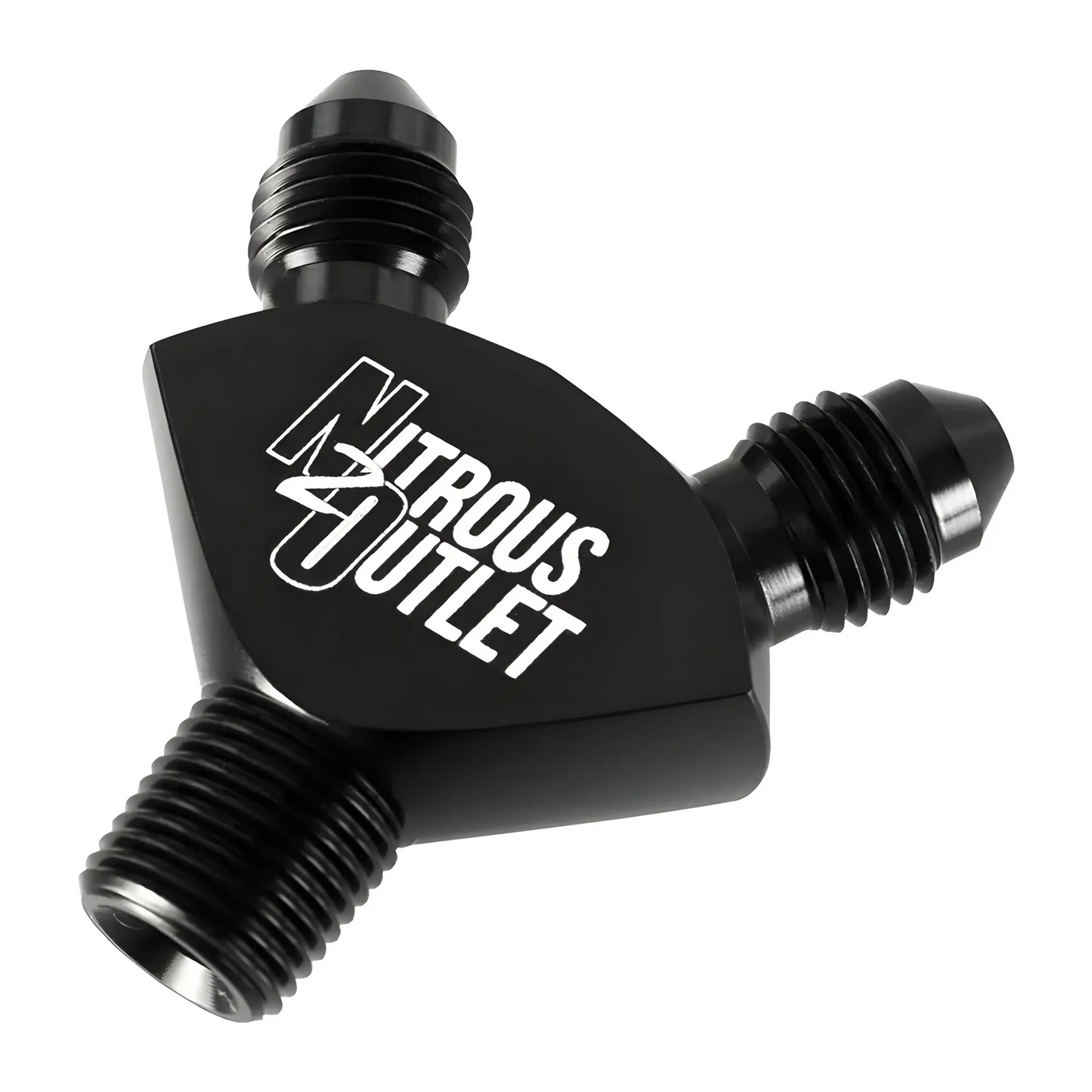 Nitrous Outlet 1/8" NPT x 3AN x 3AN Y Fitting - Male/Male/Male