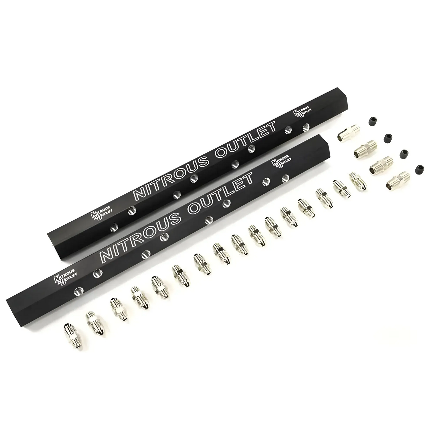 Nitrous Outlet Dual Passage Dual Injection Rail Kit With Fittings for 1998 - 2002 F-body -1/8" NPT Inlets, 5/16-24" Outlets, 12.5" Long