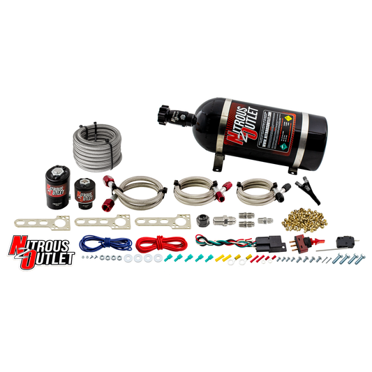 Nitrous Outlet GM EFI Single Nozzle System - Gas/E85 (5-55psi)(35-200HP)(10lb Bottle)