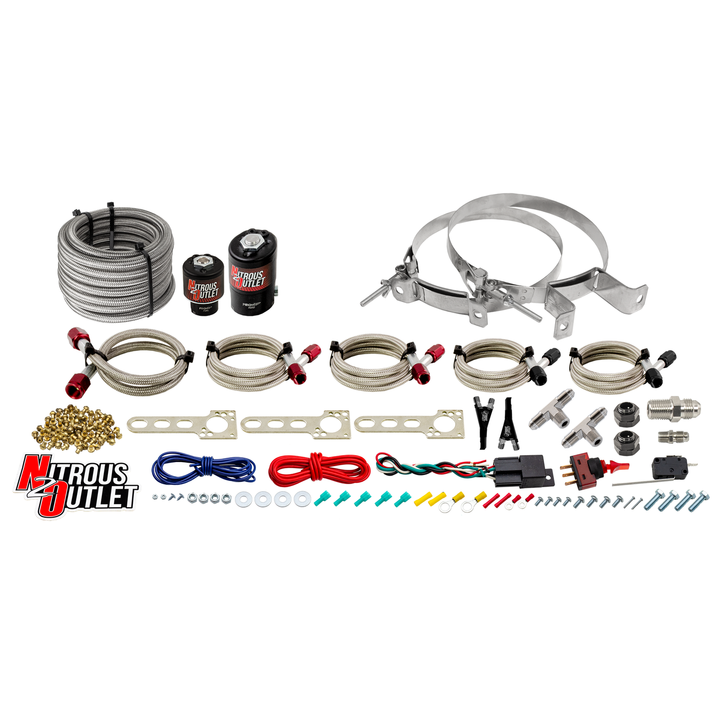 Nitrous Outlet GM EFI Dual Nozzle System - Gas/E85 (5-55psi)(70-200HP)(No Bottle)