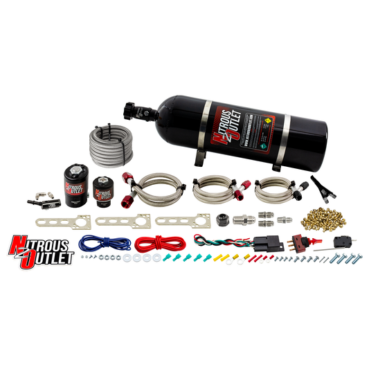Nitrous Outlet GM 2014-2020 EFI Single Nozzle System - Gas/E85 (5-55psi)(35-200HP)(15lb Bottle)