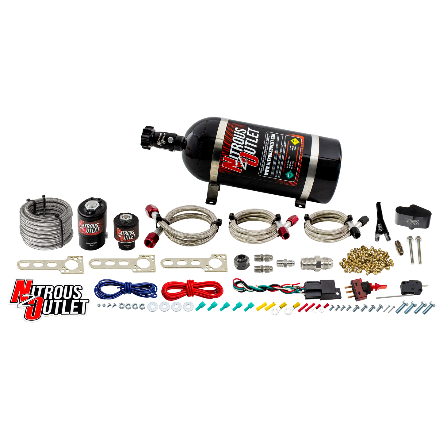 Nitrous Outlet Nissan 2003-2006 350Z Single Nozzle System - Gas/E85 (5-55psi)(35-200HP)(10lb Bottle)