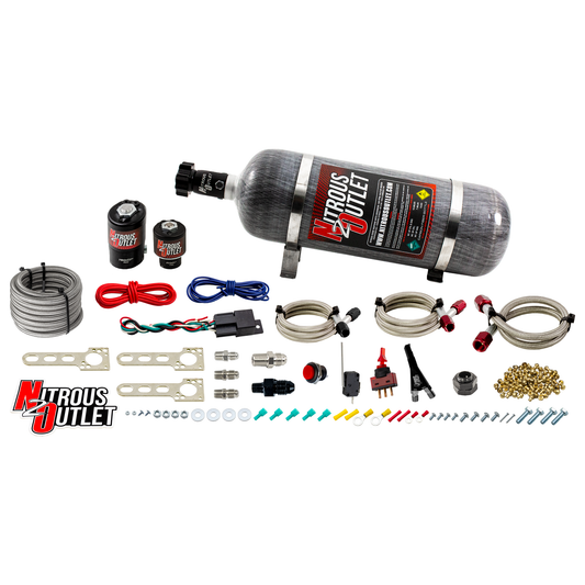 Nitrous Outlet Ford 1987-1998 Mustang All EFI Single Nozzle System - Gas/E85 (5-55psi)(35-200HP)(12lb Bottle)