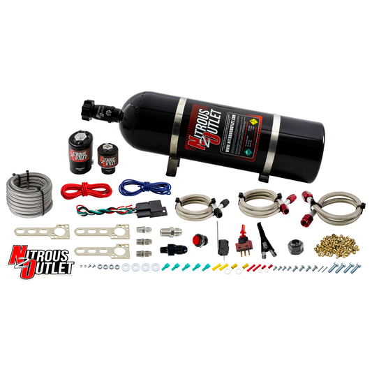 Nitrous Outlet Ford 1987-1998 Mustang All EFI Single Nozzle System - Gas/E85 (5-55psi)(35-200HP)(15lb Bottle)