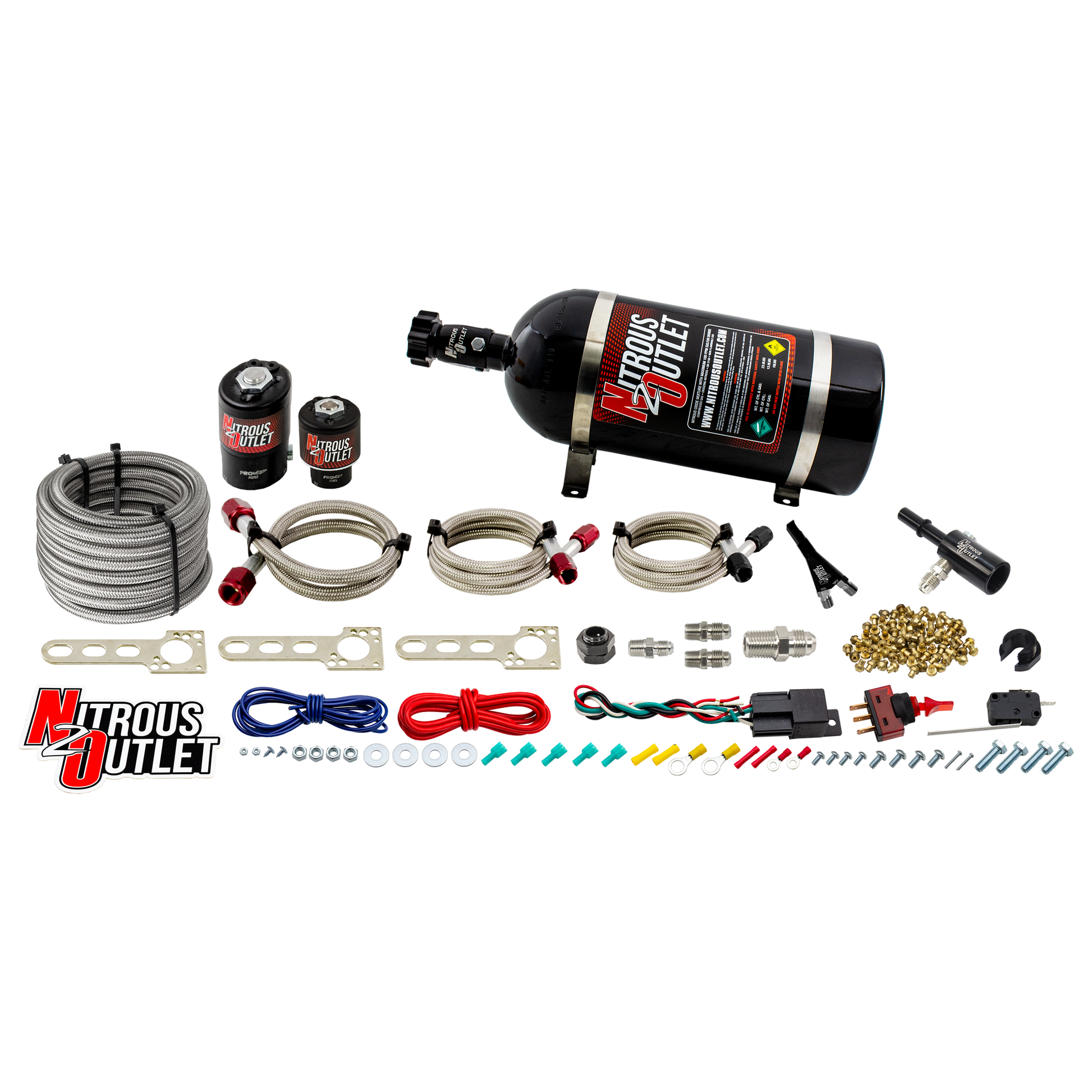 Nitrous Outlet Dodge 4.7/5.7/6.1 EFI Single Nozzle System - Gas/E85 (5-55psi)(35-200HP)(10lb Bottle)