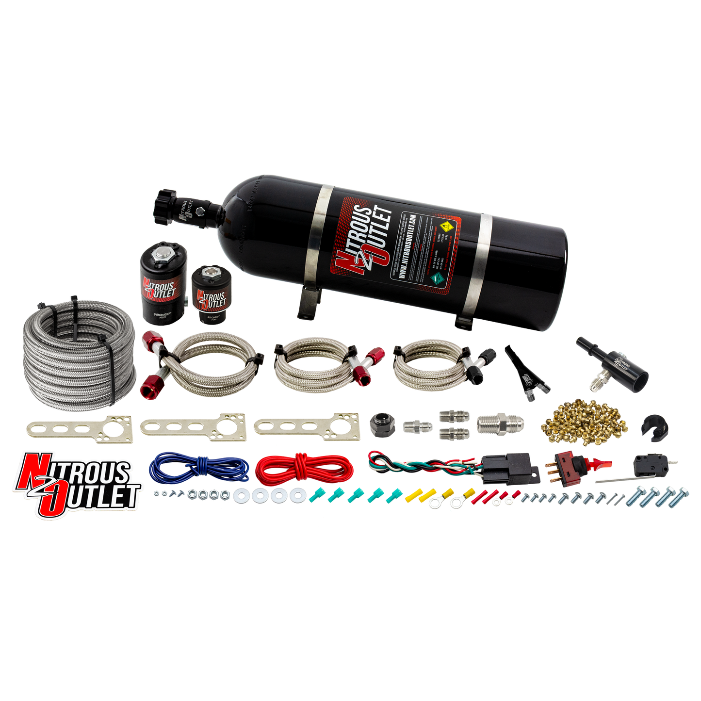 Nitrous Outlet Dodge 4.7/5.7/6.1 EFI Single Nozzle System - Gas/E85 (5-55psi)(35-200HP)(15lb Bottle)