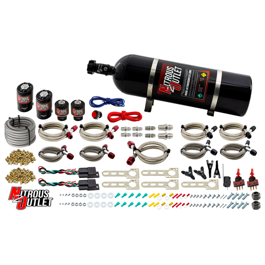 Nitrous Outlet Dodge EFI Dual Stage Single Nozzle System - Gas/E85 (5-55psi)(35-200HP)(15lb Bottle)