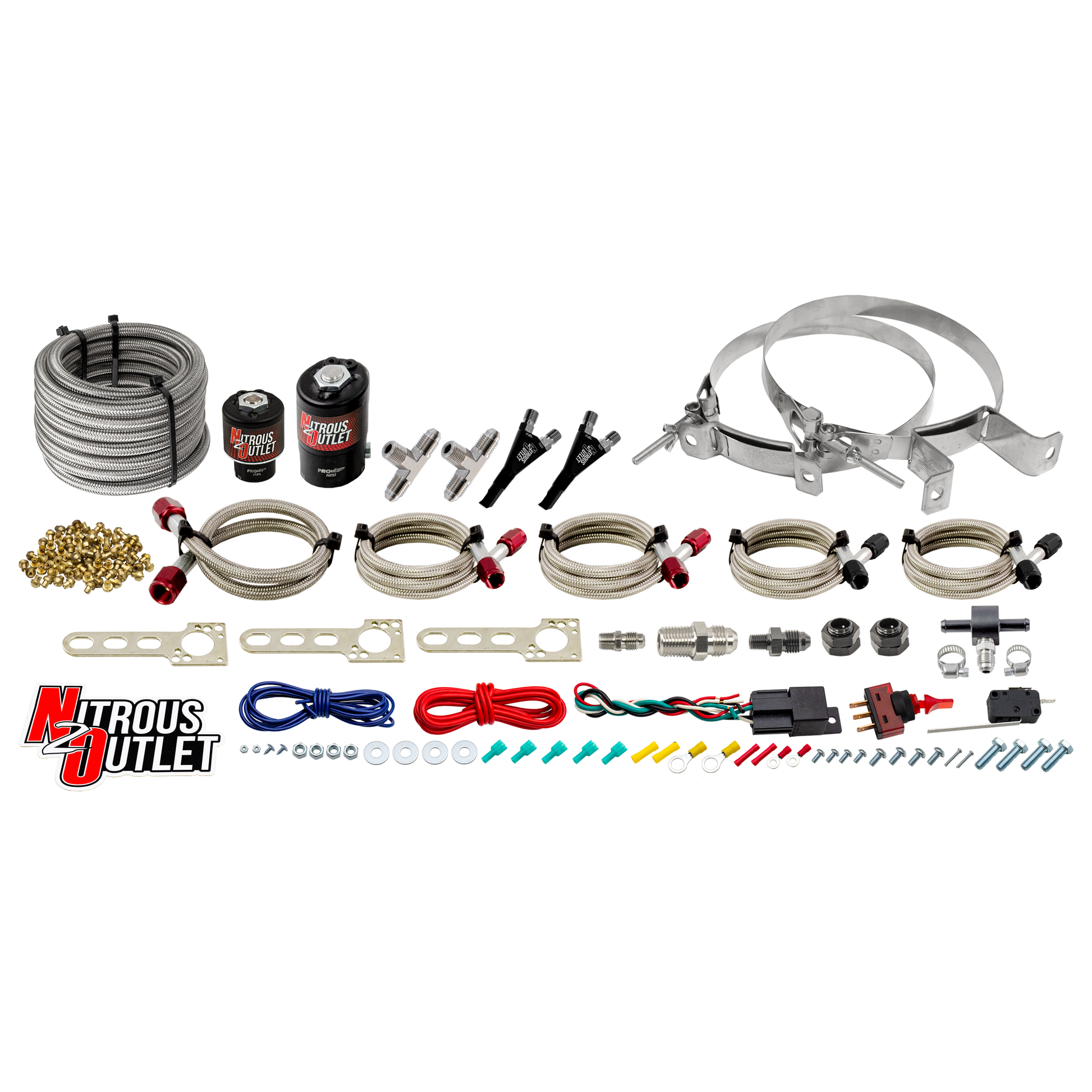 Nitrous Outlet Universal EFI Dual Nozzle System - Gas/E85 (5-55psi)(70-200HP)(No Bottle)