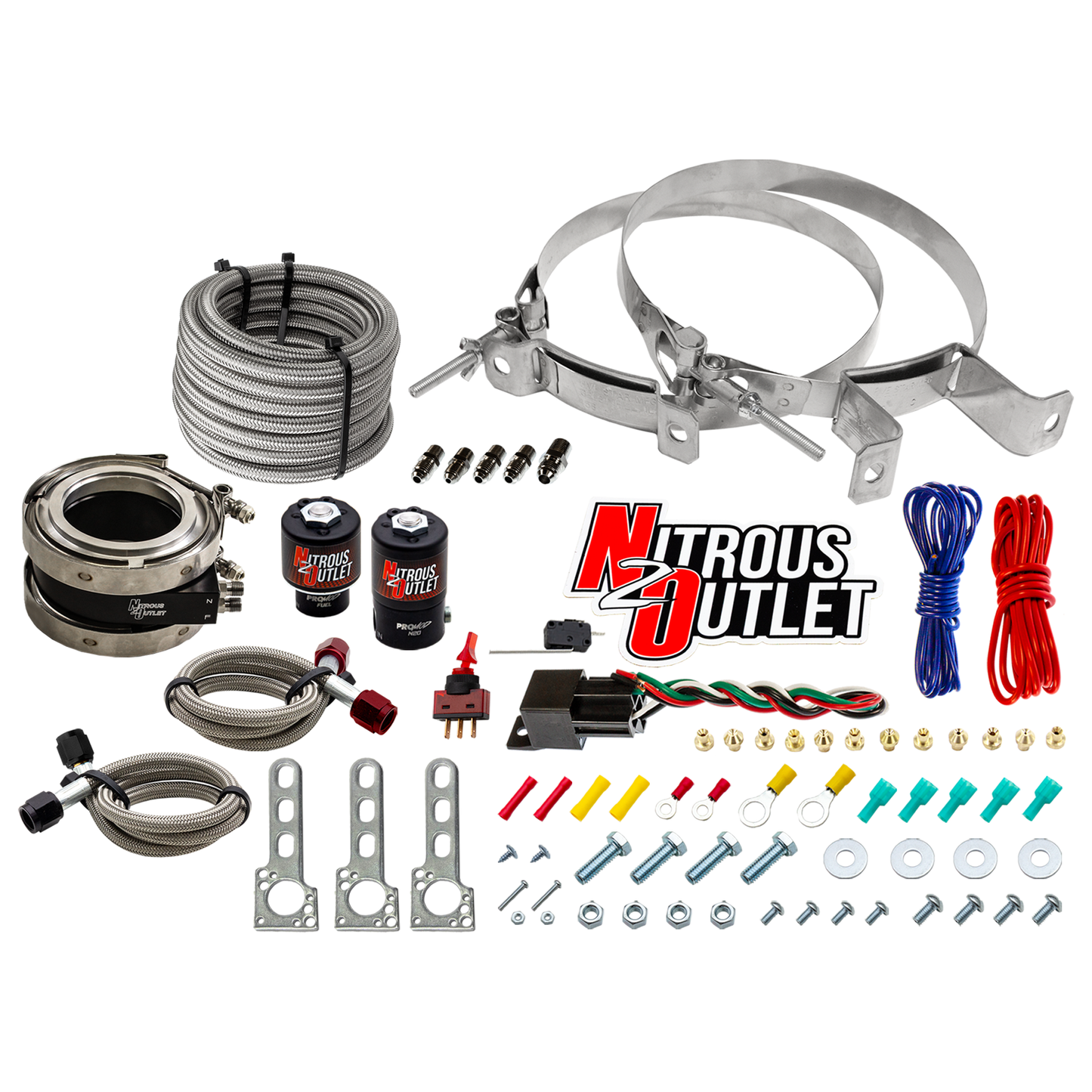 Nitrous Outlet Interspooler 3" Boosted Nitrous Collar System - Gas/E85 (45-55psi)(50-200HP)(No Bottle)