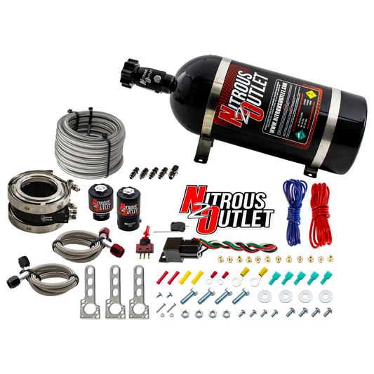 Nitrous Outlet Interspooler 3" Boosted Nitrous Collar System - Gas/E85 (45-55psi)(50-200HP)(10lb Bottle)
