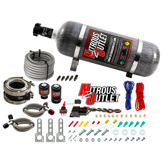 Nitrous Outlet Interspooler 3" Boosted Nitrous Collar System - Gas/E85 (45-55psi)(50-200HP)(12lb Bottle)