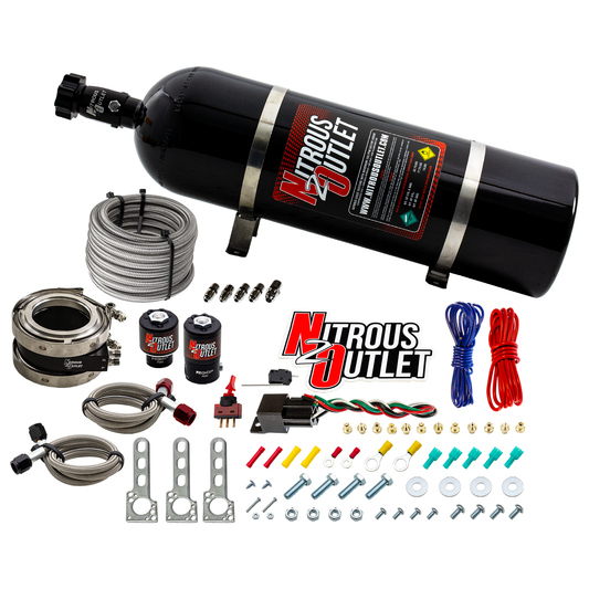 Nitrous Outlet Interspooler 3" Boosted Nitrous Collar System - Gas/E85 (45-55psi)(50-200HP)(15lb Bottle)