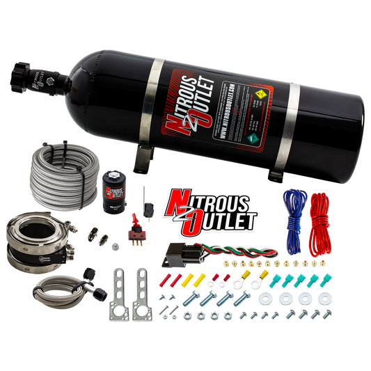 Nitrous Outlet Interspooler 3" Boosted Dry Nitrous Collar System (50-400HP)(15lb Bottle)