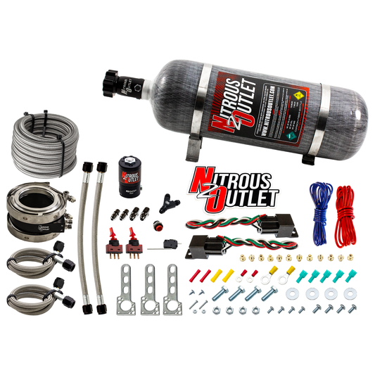 Nitrous Outlet Interspooler 3" Boosted Dual Stage Dry Nitrous Collar System (50-400HP)(12lb Bottle)