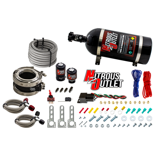 Nitrous Outlet Interspooler 4" Boosted Nitrous Collar System - Gas/E85 (45-55psi)(50-200HP)(10lb Bottle)