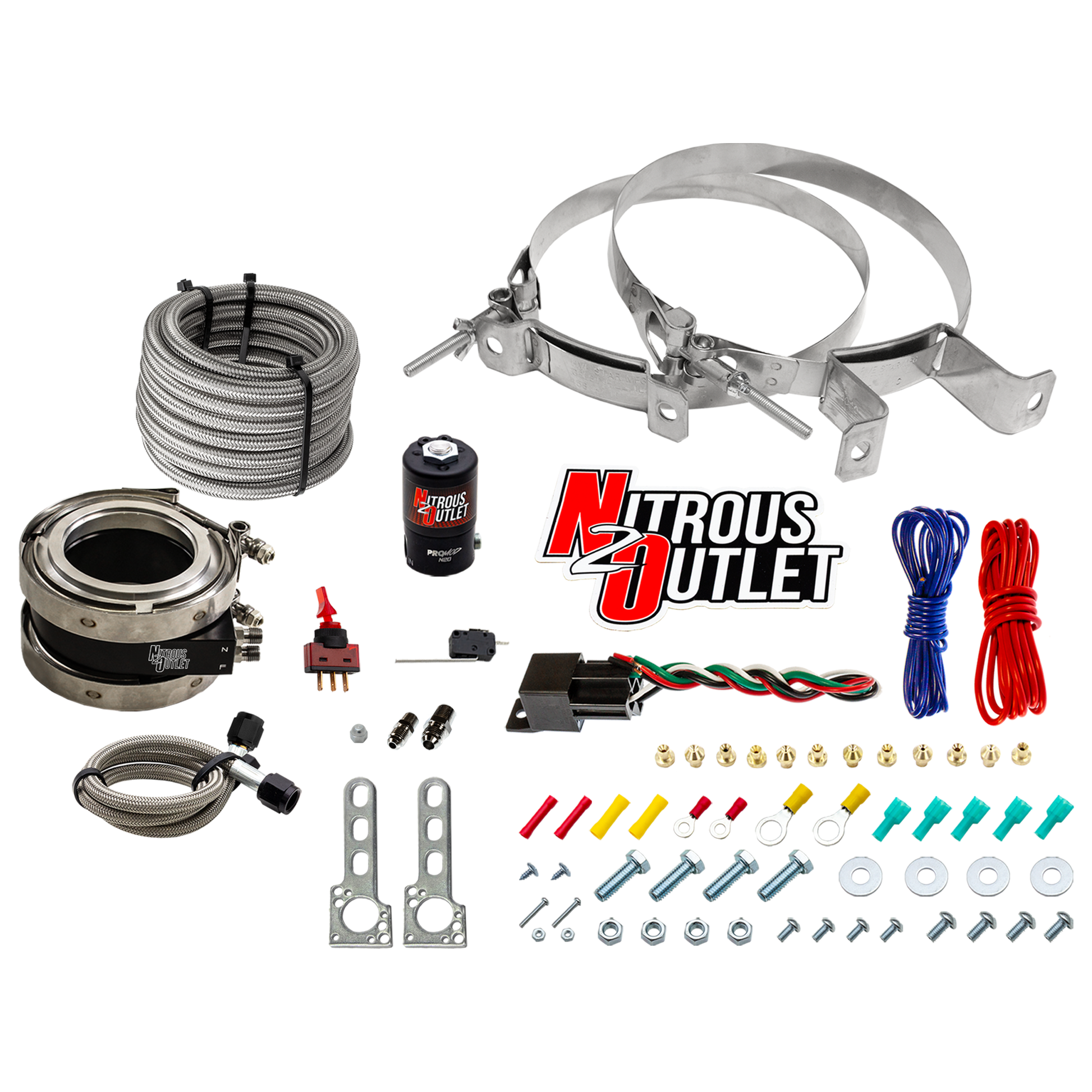 Nitrous Outlet Interspooler 4" Boosted Dry Nitrous Collar System (50-400HP)(No Bottle)
