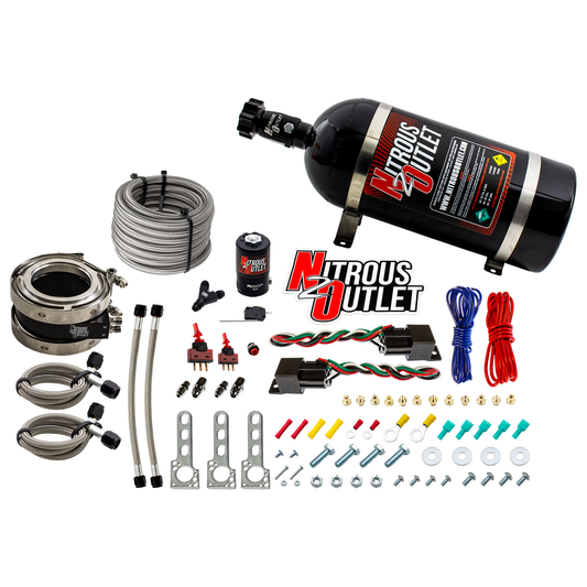 Nitrous Outlet Interspooler 4" Boosted Dual Stage Dry Nitrous Collar System (50-400HP)(10lb Bottle)