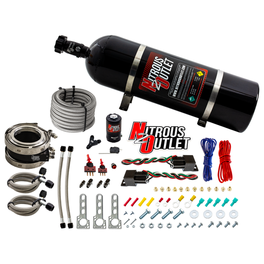 Nitrous Outlet Interspooler 4" Boosted Dual Stage Dry Nitrous Collar System (50-400HP)(15lb Bottle)