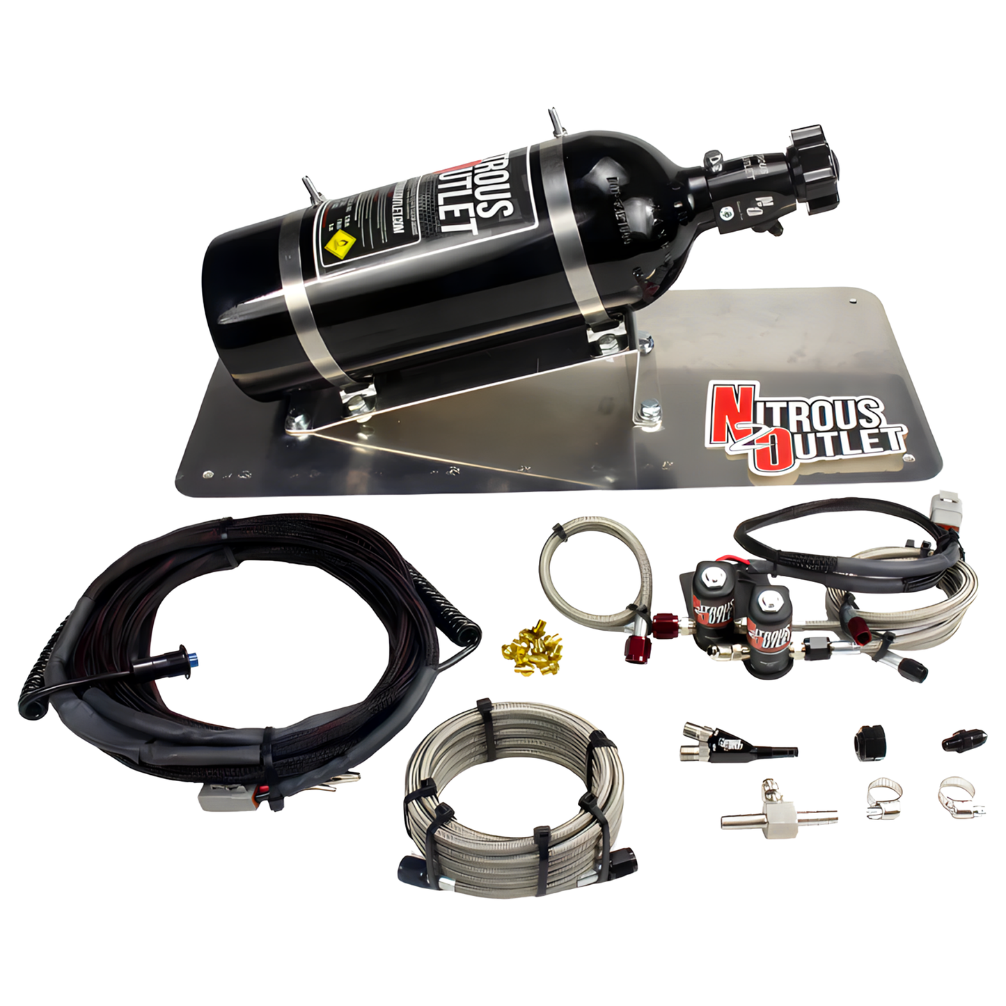 Nitrous Outlet The Quick Fix EFI Single Nozzle System - Gas/E85 (5-55psi)(35-200HP)(5lb Bottle)