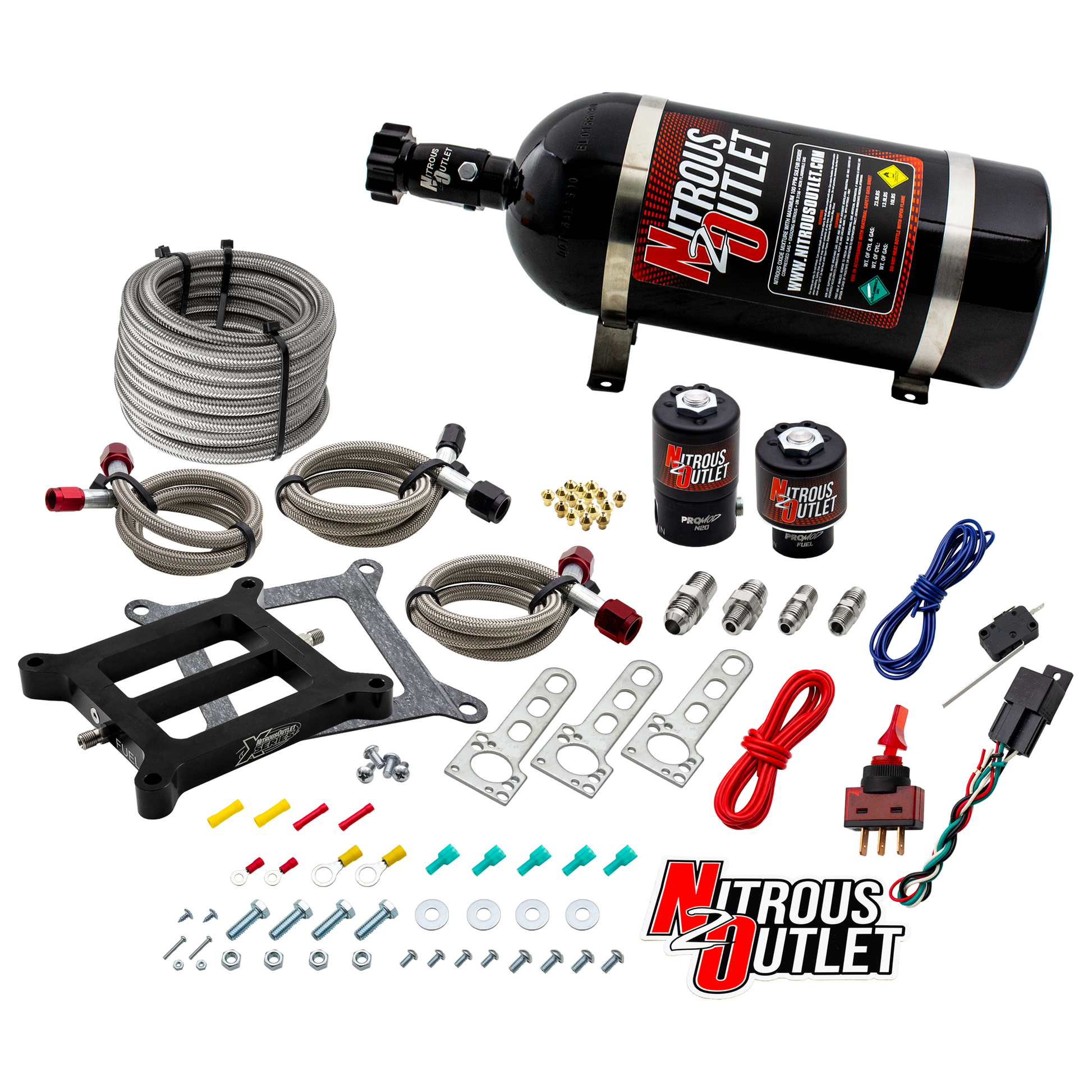 Nitrous Outlet Weekend Warrior 4150 Plate System - Gas/E85 (5-55psi)(100-350 HP)(10LB Bottle)