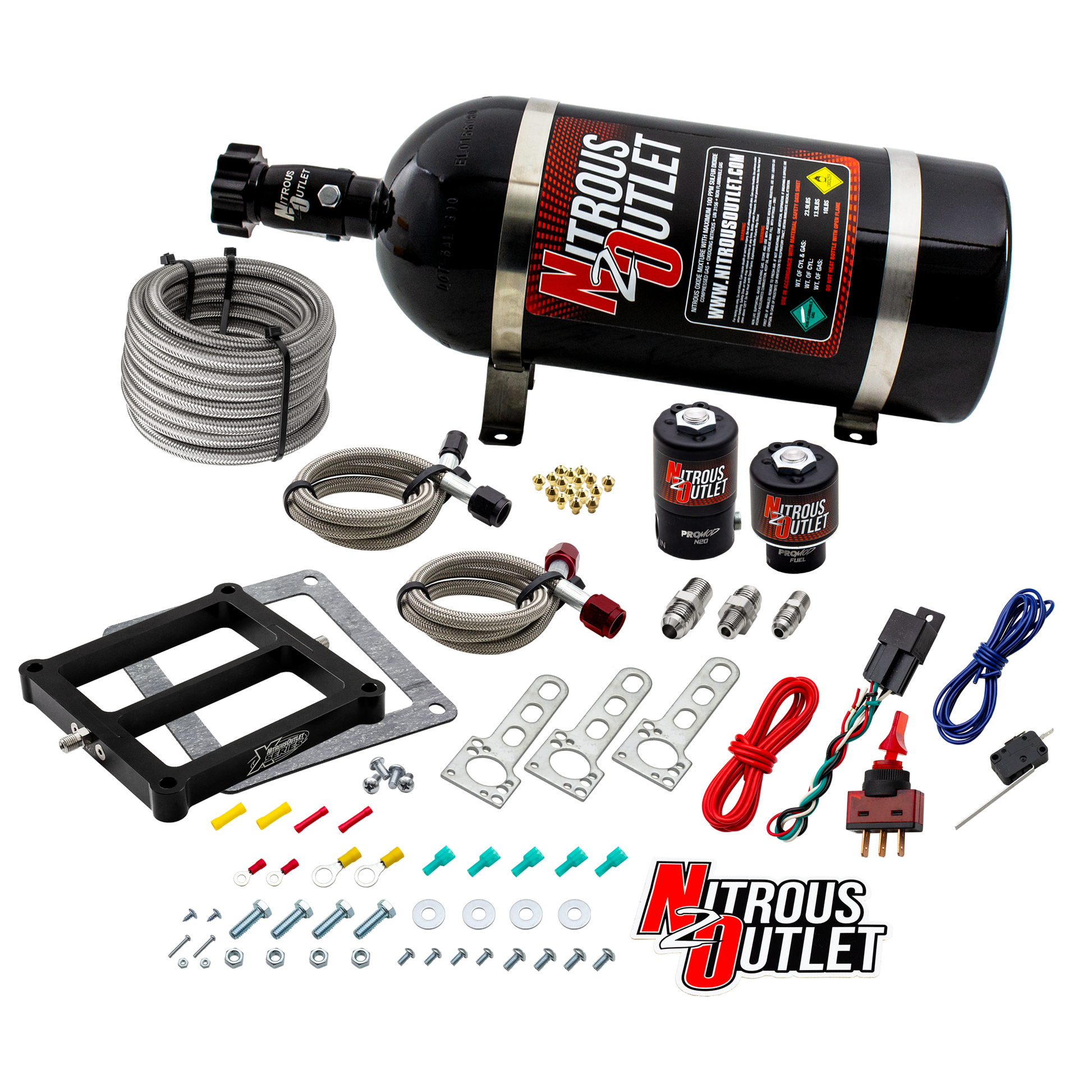Nitrous Outlet Weekend Warrior 4500 Plate System - Gas/E85 (5-55psi)(100-350 HP)(10LB Bottle)