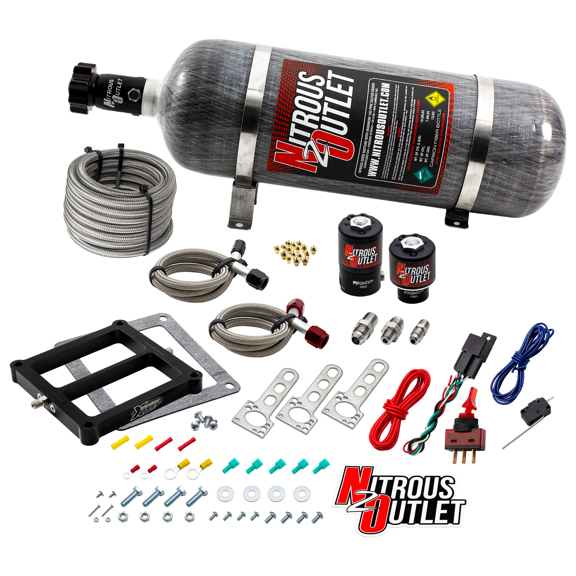 Nitrous Outlet Weekend Warrior 4500 Plate System - Gas/E85 (5-55psi)(100-350 HP)(12LB Bottle)