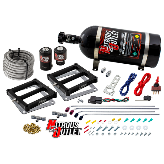 Nitrous Outlet Weekend Warrior 4500 Tunnel Ram System - Gas/E85 (5-55 psi)(100-400 HP)(10LB Bottle)