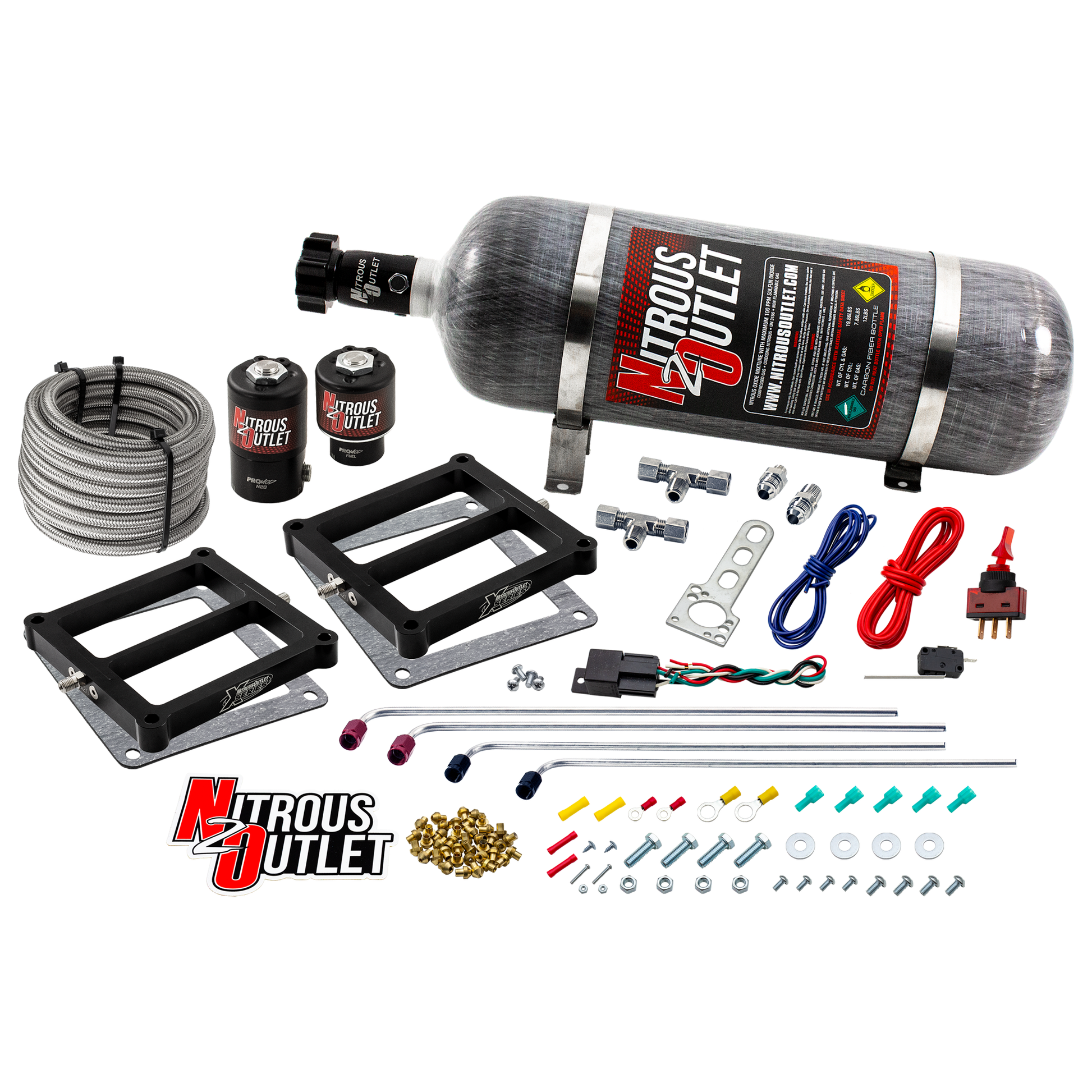 Nitrous Outlet Weekend Warrior 4500 Tunnel Ram System - Gas/E85 (5-55 psi)(100-400 HP)(12LB Bottle)