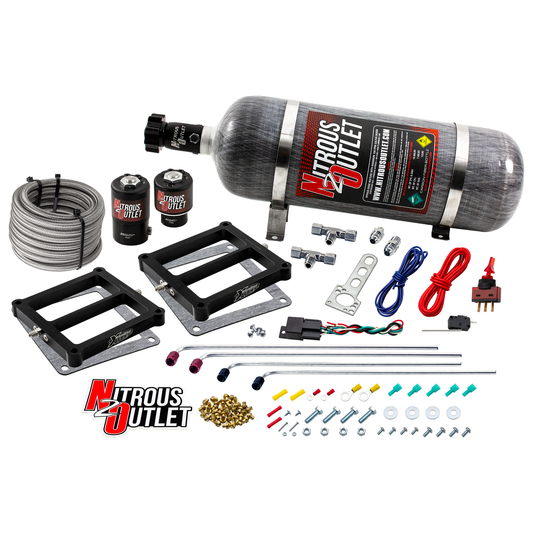 Nitrous Outlet Weekend Warrior 4500 Tunnel Ram System - Gas/E85 (5-55 psi)(100-400 HP)(12LB Bottle)