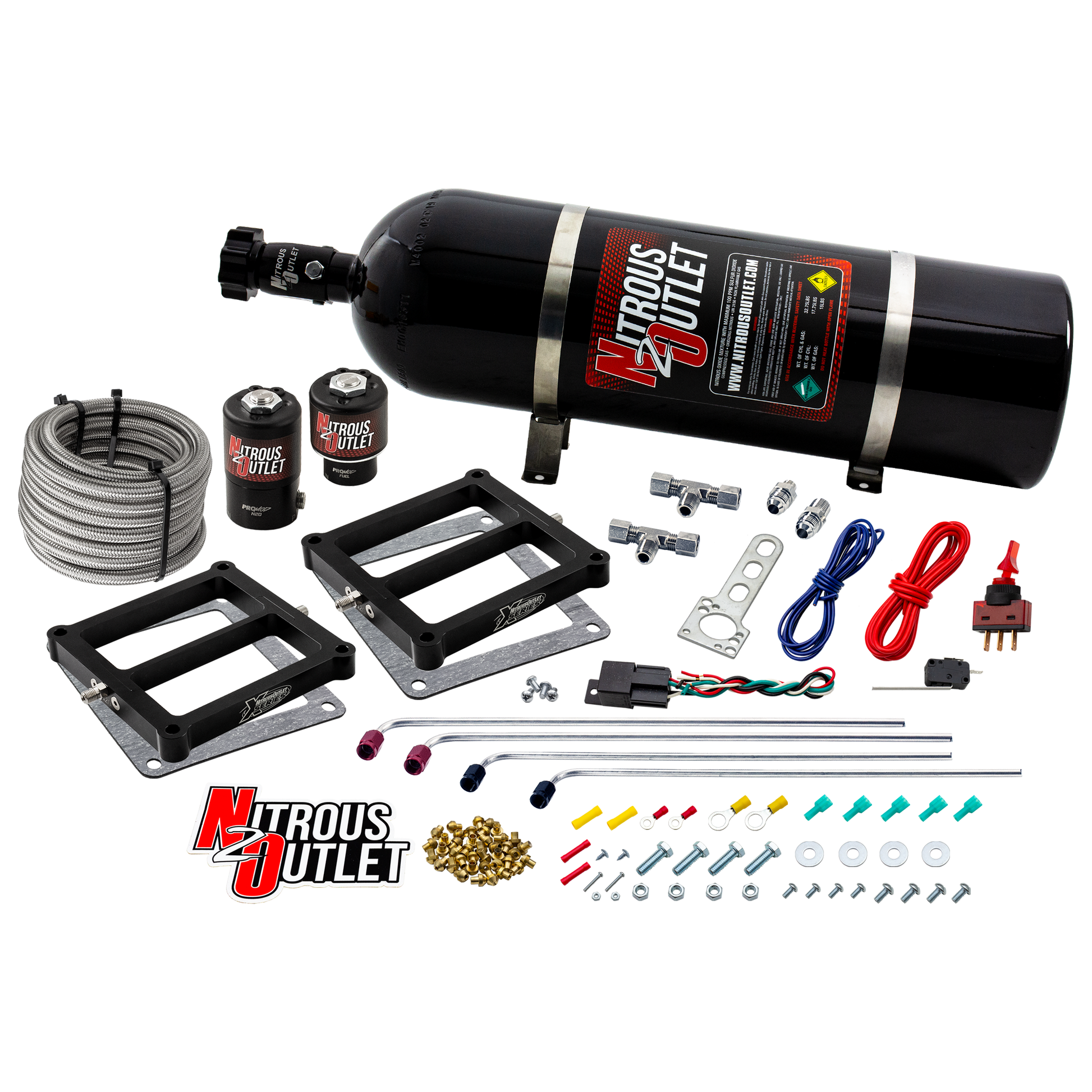 Nitrous Outlet Weekend Warrior 4500 Tunnel Ram System - Gas/E85 (5-55 psi)(100-400 HP)(15LB Bottle)