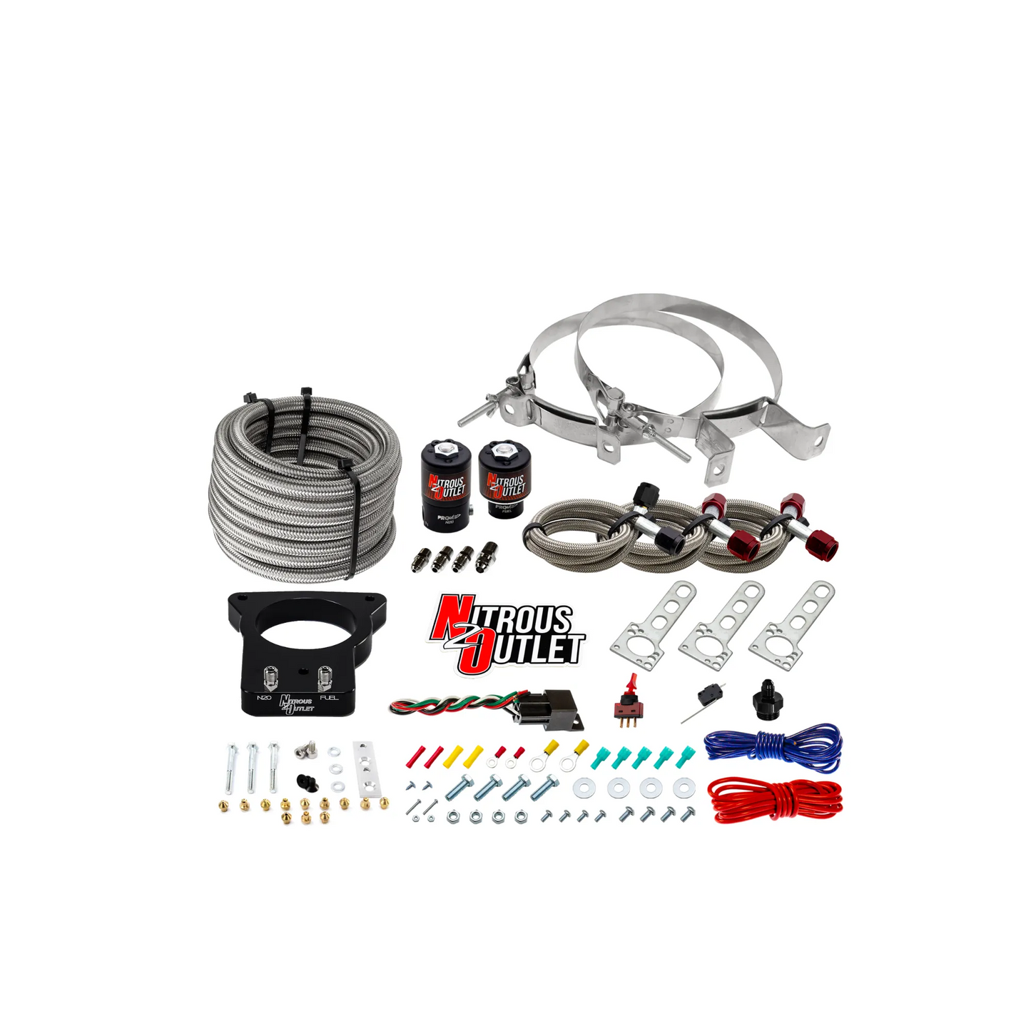 Nitrous Outlet GM 78mm LSX Plate System - Gas/E85 (5-55psi)(50-200HP)(No Bottle)(1997-2004 Corvette Requires Part # 00-42000)