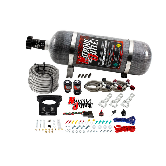 Nitrous Outlet GM 78mm LSX Plate System - Gas/E85 (5-55psi)(50-200HP)(12lb Bottle)(1997-2004 Corvette Requires Part # 00-42000)